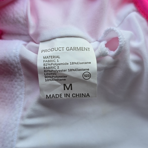 Pink Queen High Waisted Sporty Two Piece Swimsuit With Pockets Size Medium - Picture 3 of 8